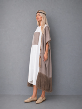 Load image into Gallery viewer, Patchwork Fringe Kaftan Dress