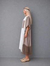Load image into Gallery viewer, Patchwork Fringe Kaftan Dress